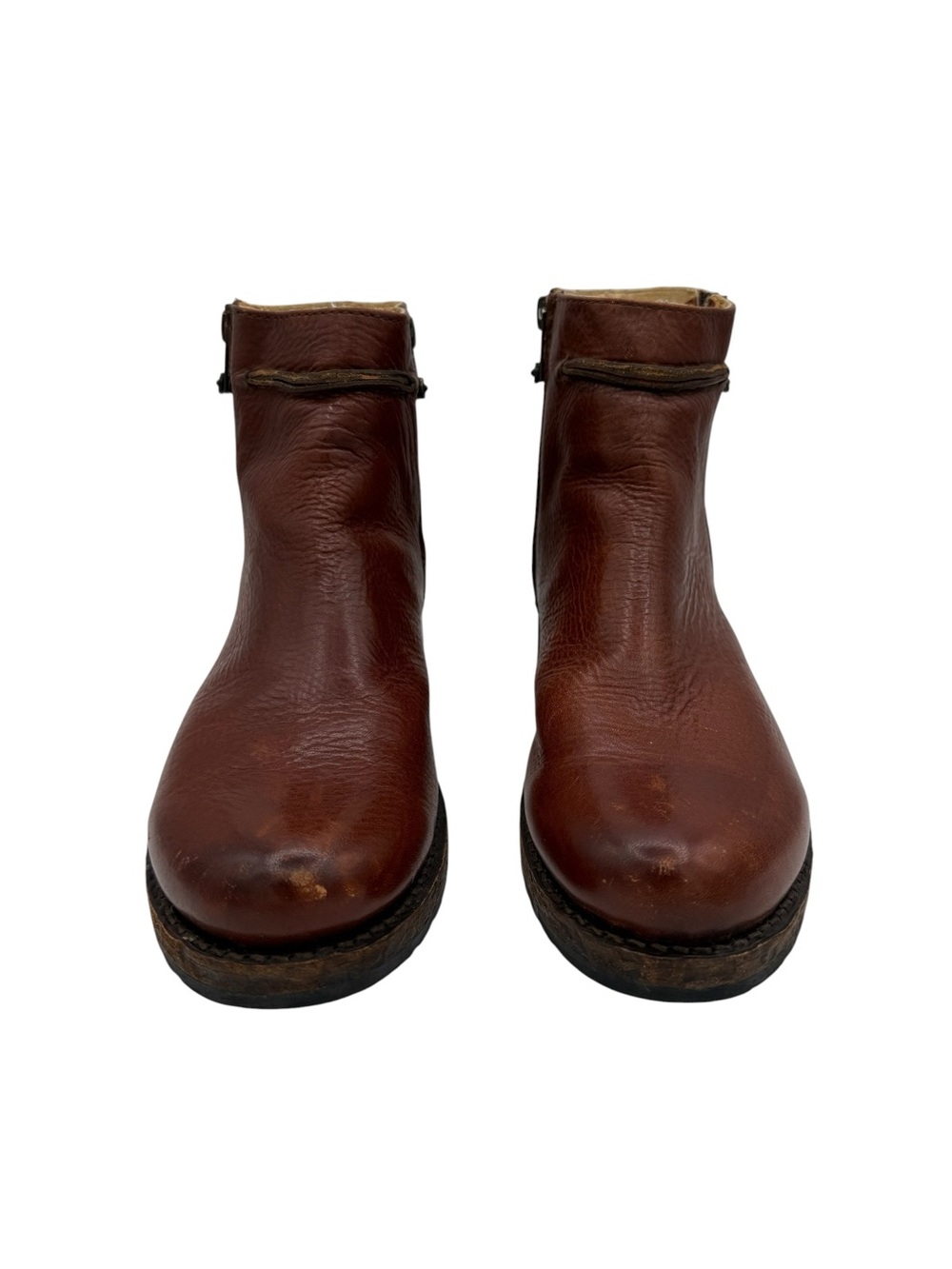 Frye Veronica Seam Leather Short Boots 8 Brown - Picture 5 of 16